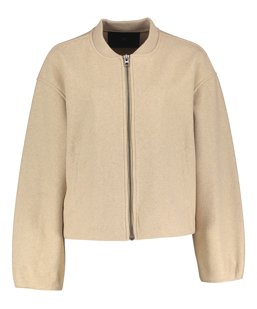Gilet zippé beige Briella avec noir