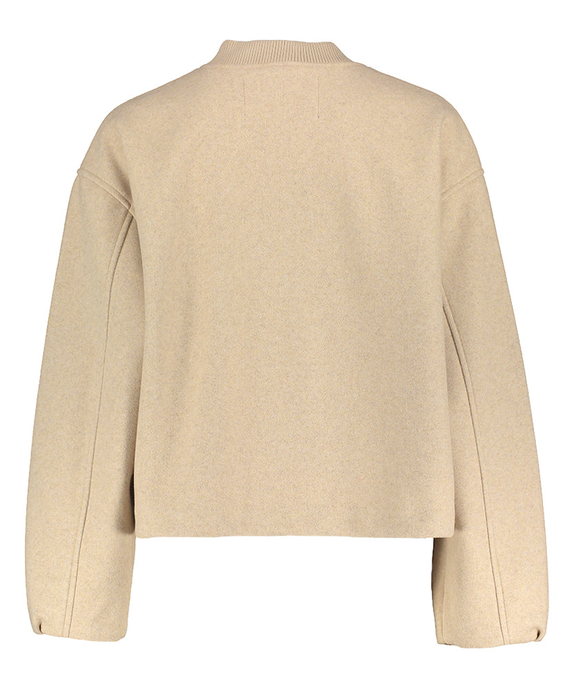 Gilet zippé beige Briella avec noir