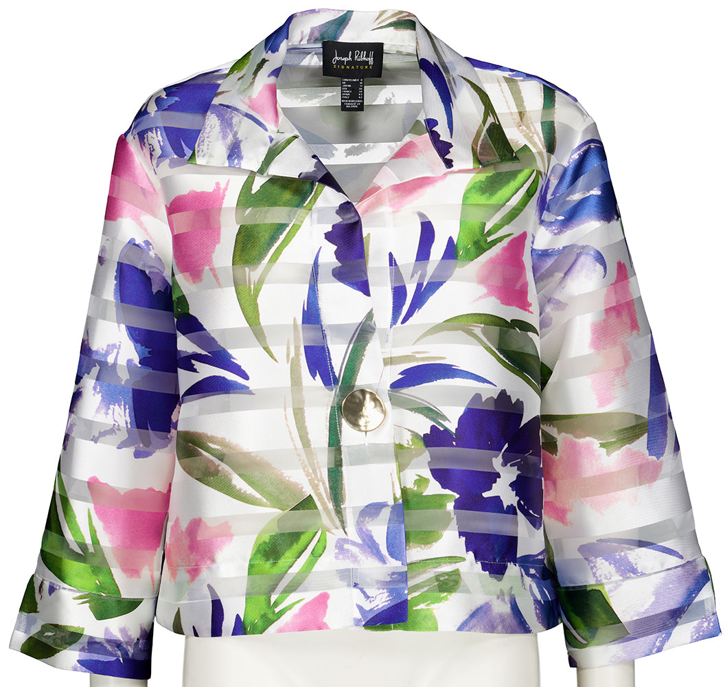 Doorzichtige vest in bloemenprint Joseph Ribkoff