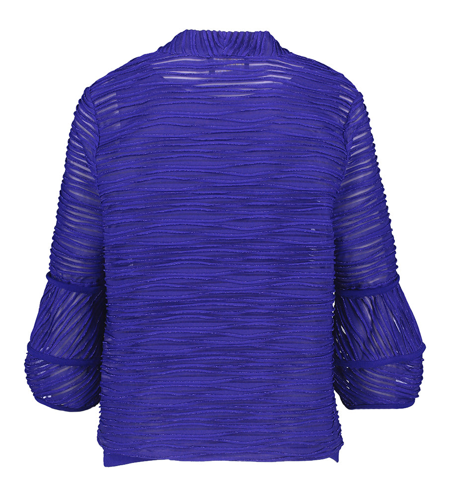 Ensemble bleu cobalt avec haut et gilet transparent Joseph Ribkoff