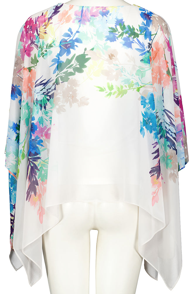 Chemisier blanc à imprimé floral et manches papillon Joseph Ribkoff