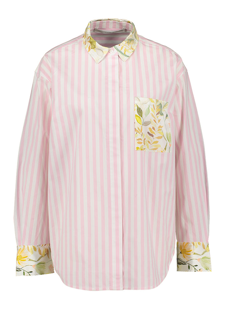 Chemisier rayé blanc et rose Herzen's