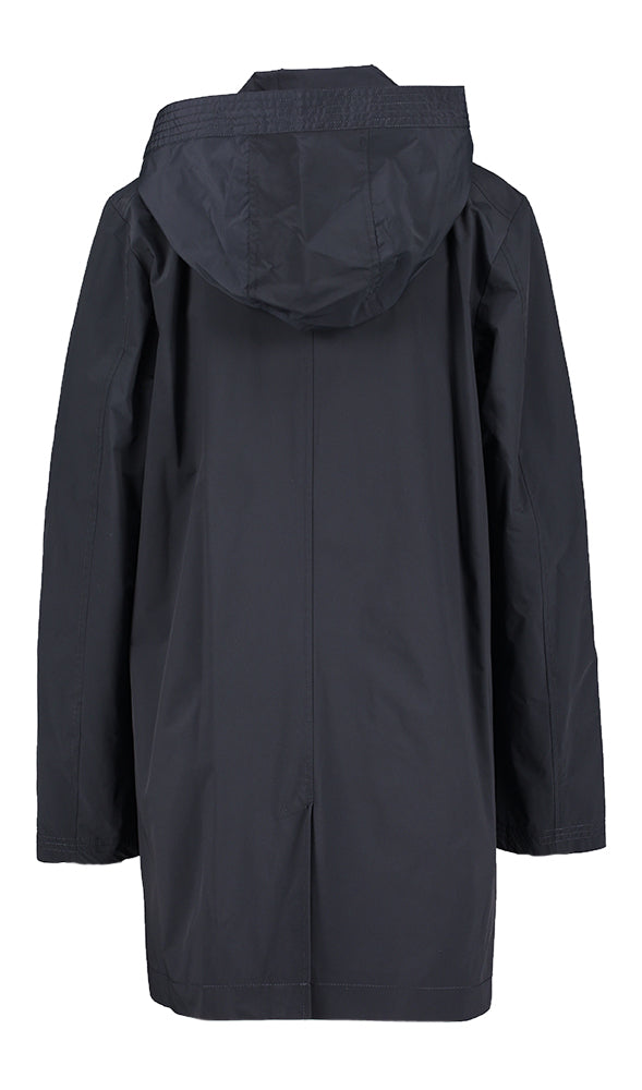 Donkerblauwe trenchcoat Caroline Stand