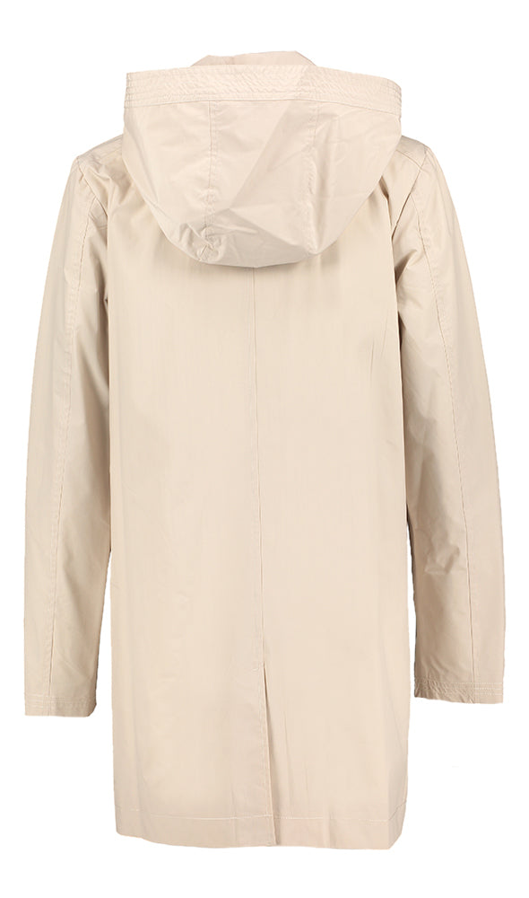 Beige halflange regen afstotende jas Carline Stand