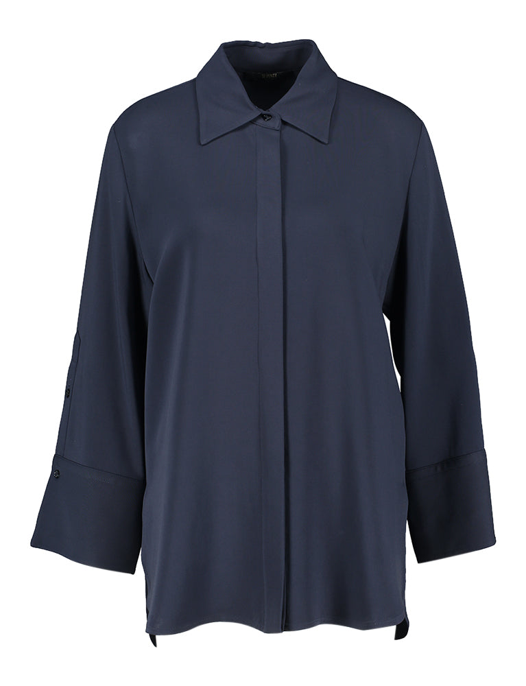 Chemisier bleu foncé ample Soixante-dix