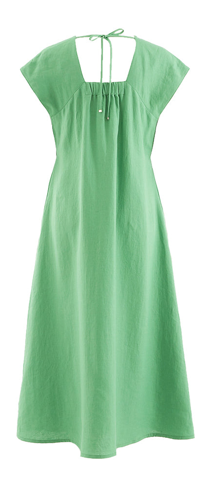 Robe en lin vert avec poches Riani