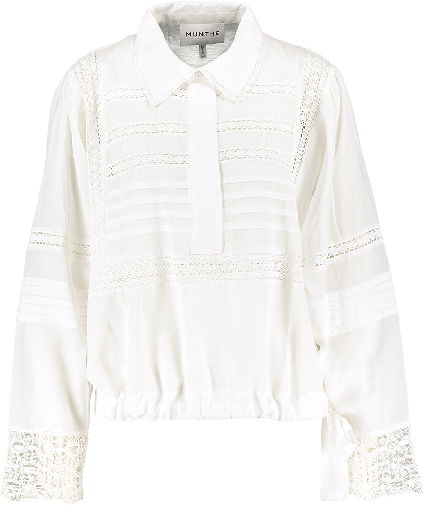 Chemisier blanc à détails en dentelle Ferdie Munthe