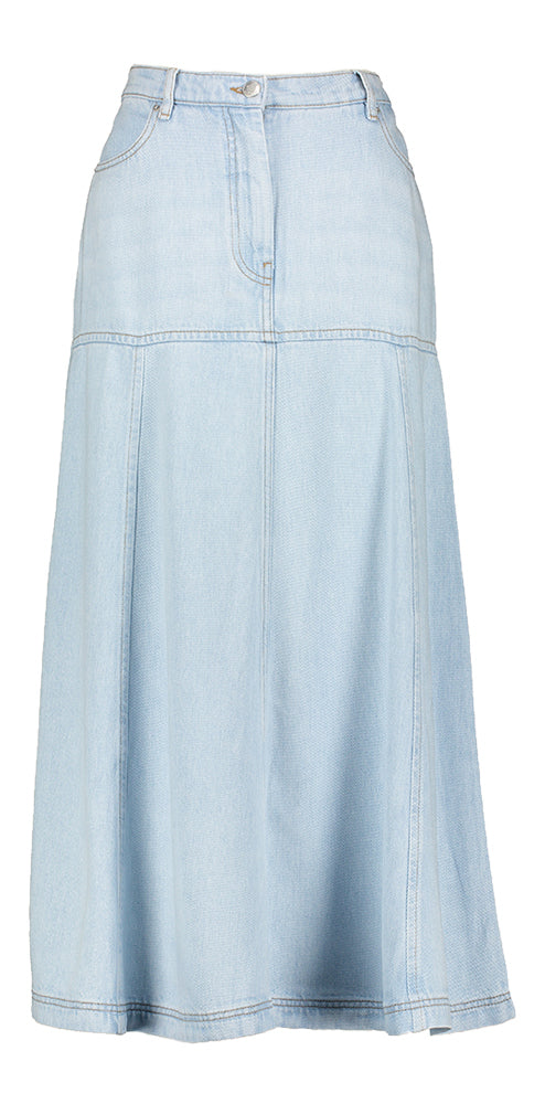 Jeansblauwe lange rok Tuxya Munthe