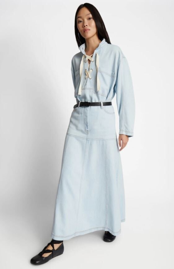 Jeansblauwe lange rok Tuxya Munthe
