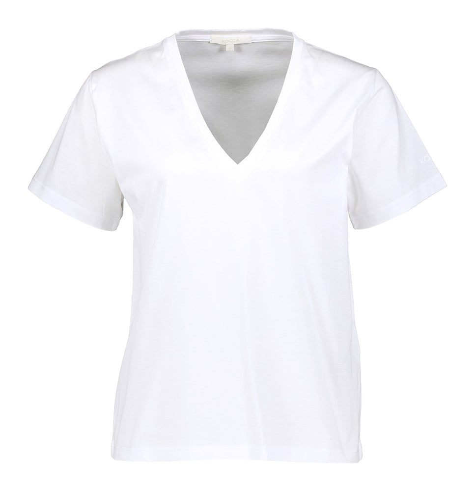 Witte T-shirt met V-hals Rafe Kocca