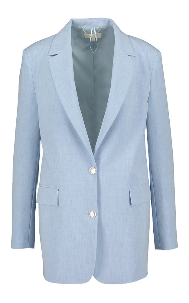 Lichtblauwe oversized lange blazer Ginebra Kocca
