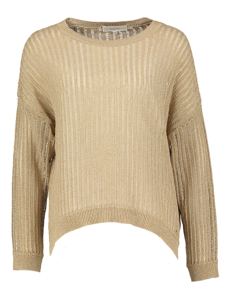 Beige gehaakte trui met glitterdraad Maurana Kocca