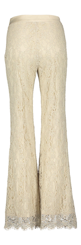 Beige lange broek in broderie Lancelot Kocca