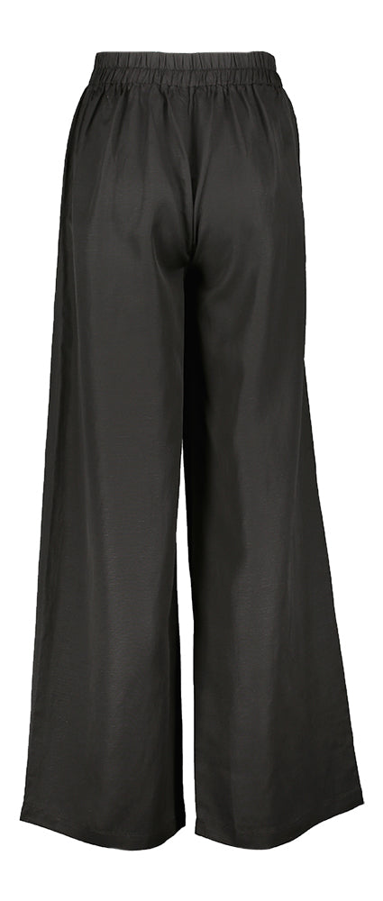 Zwarte wijde broek met bandplooi Jeff Kocca