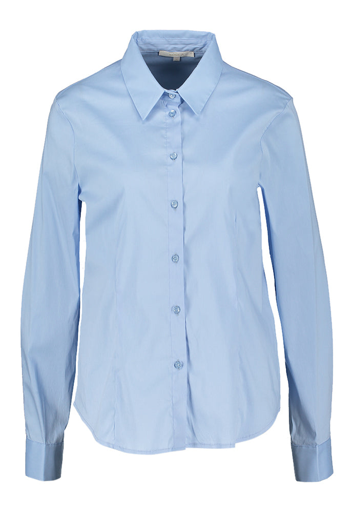 Lichtblauw aansluitende katoenen bloes Jasefy Kocca