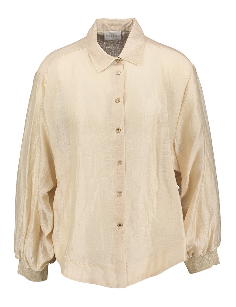 Goudkleurige blouse met lange mouwen Malawi Due Amanti