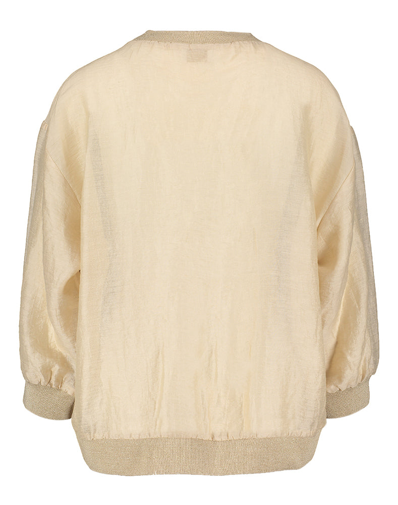 Blouse en lin beige ornée de strass Telfer Due Amanti