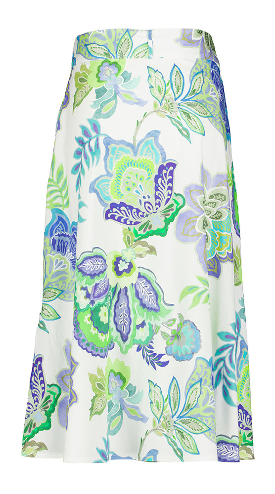 Jupe midi à imprimé floral et fente Due Amanti