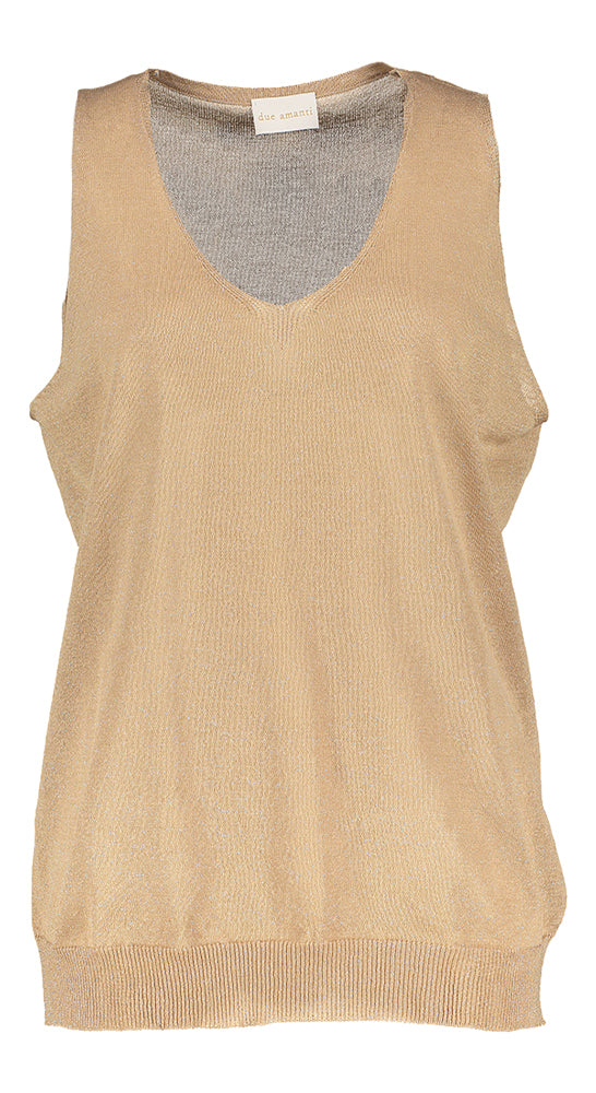 Top beige à fils pailletés Ballerina Due Amanti