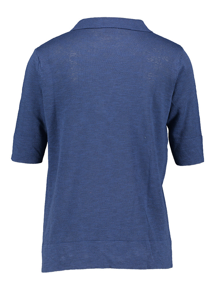 Polo en lin bleu Dakota Due Amanti