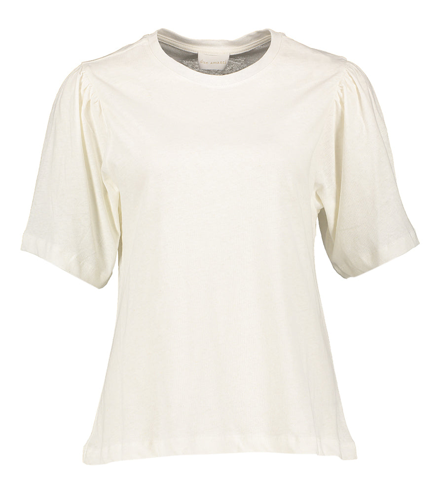 Beige T-shirt met subtiel pofmouw Jem Due Amanti