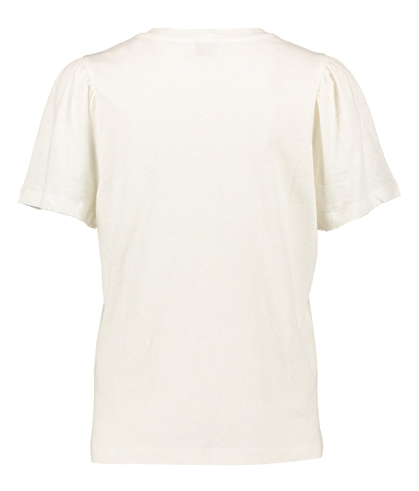 T-shirt beige à col en V Melly Due Amanti