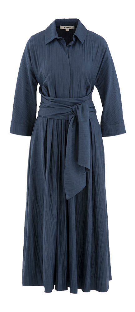 Robe longue bleu foncé Cassia Natan