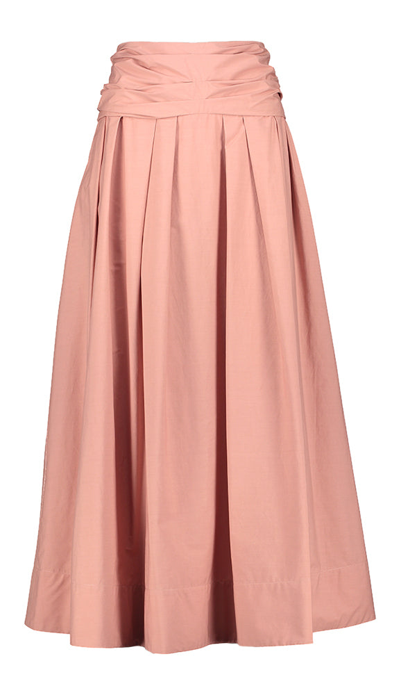 Jupe plissée en coton rose pâle Carrie Natan