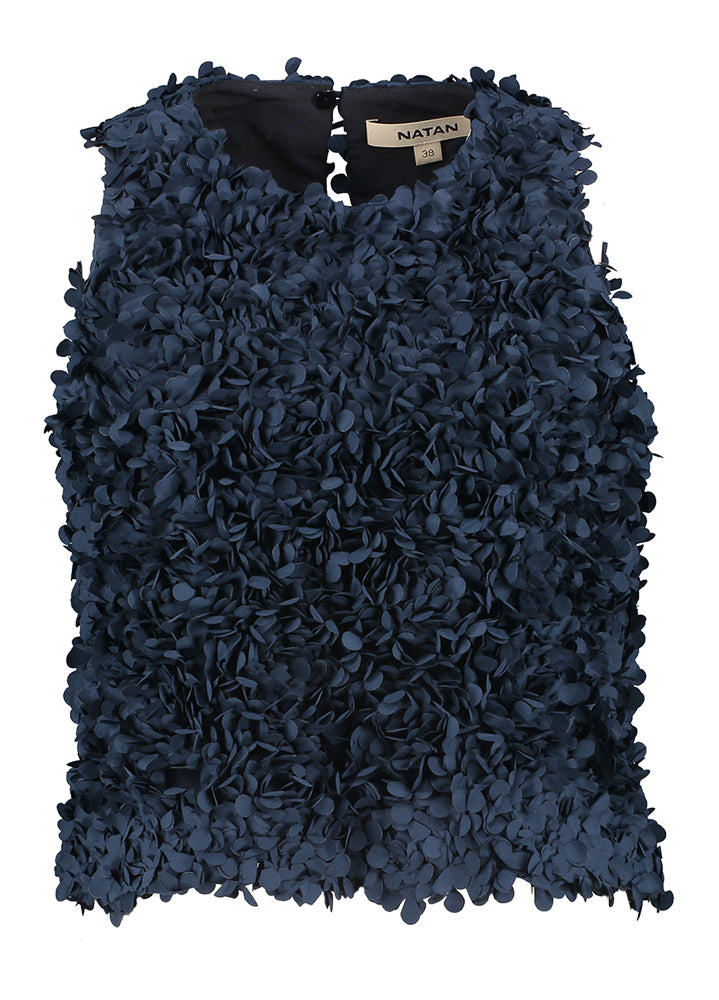 Haut bleu foncé avec motif fantaisie Natan