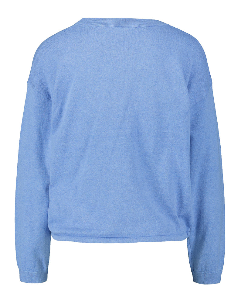 Pull en coton bleu clair avec lien en bas Diego Jeff