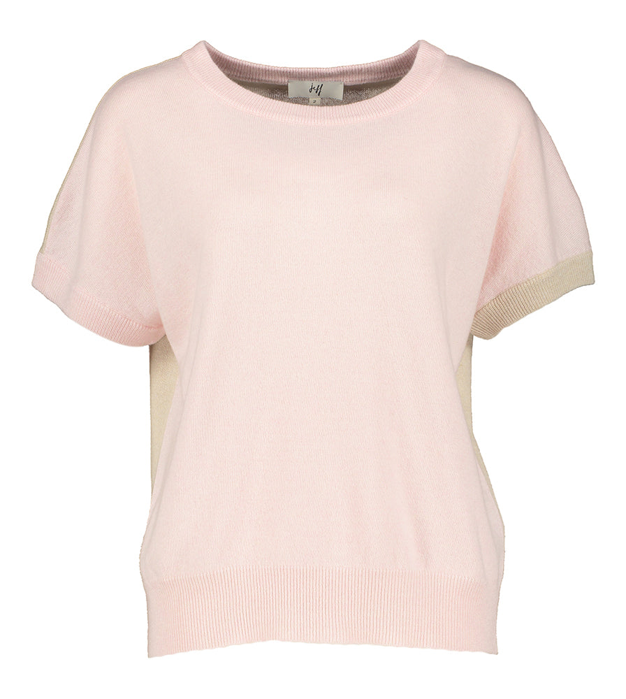 Pull rose en laine mérinos, dos beige Gioia Jeff
