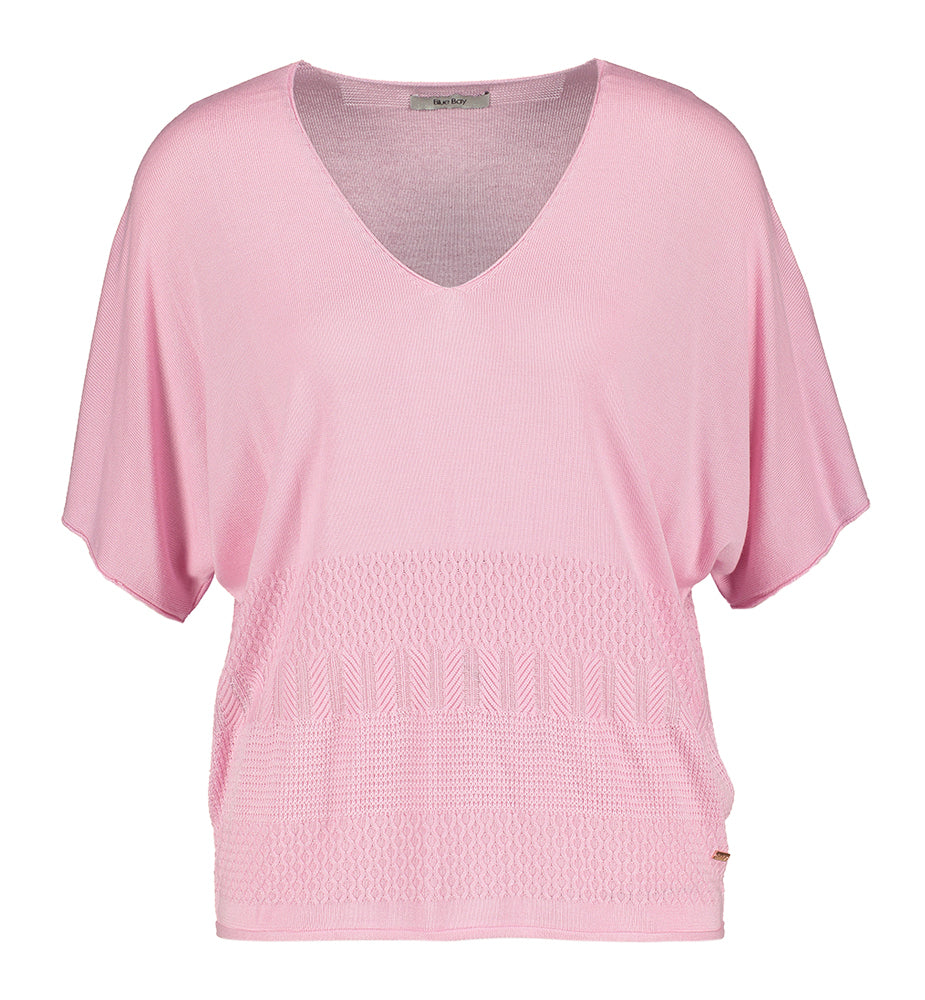 Lichtroze top met V-hals Octavia Blue Bay