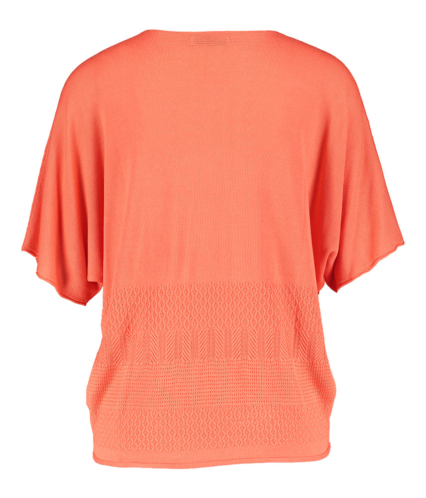 Koraalkleurige top met V-hals Octavia Blue Bay