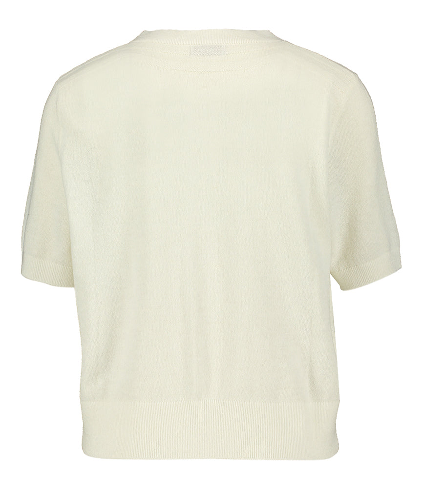 Gilet écru à boutons et manches courtes Jc Sophie