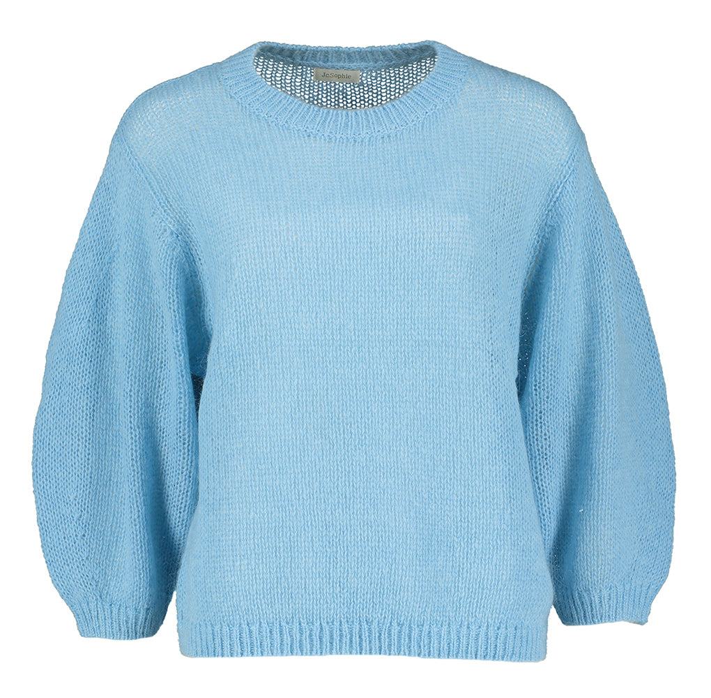 Pull JC Sophie bleu à col rond