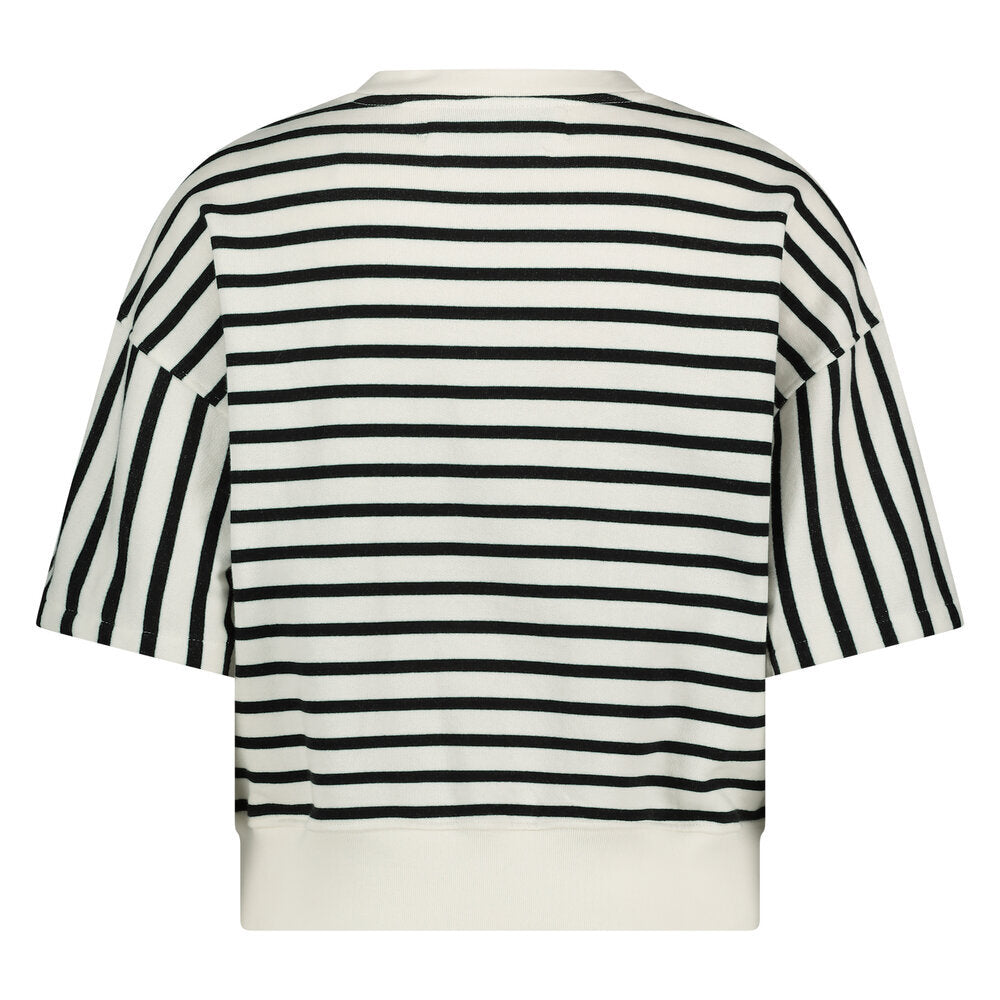 Ecru sweater met blauwe strepen Lotte Nukus
