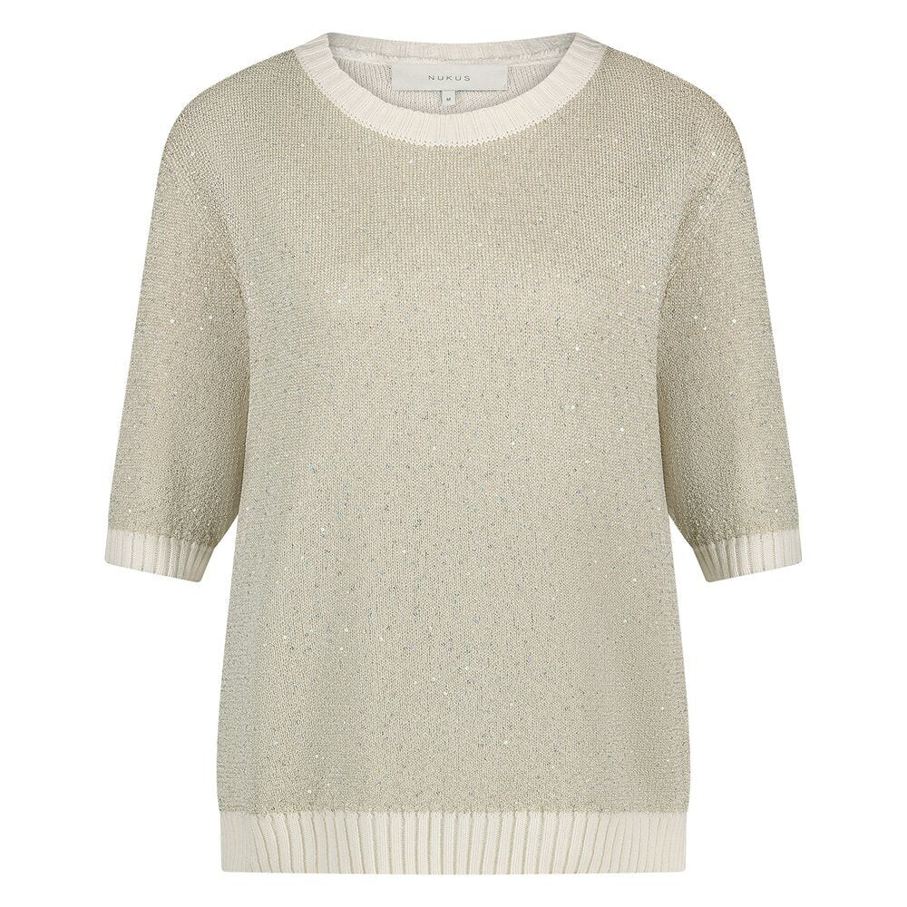 Pull beige à paillettes Elo Nukus