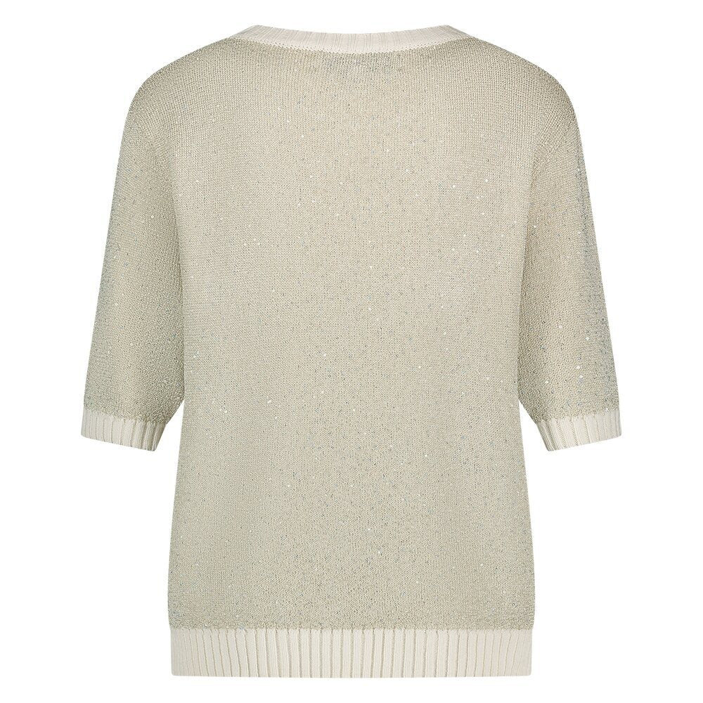 Pull beige à paillettes Elo Nukus