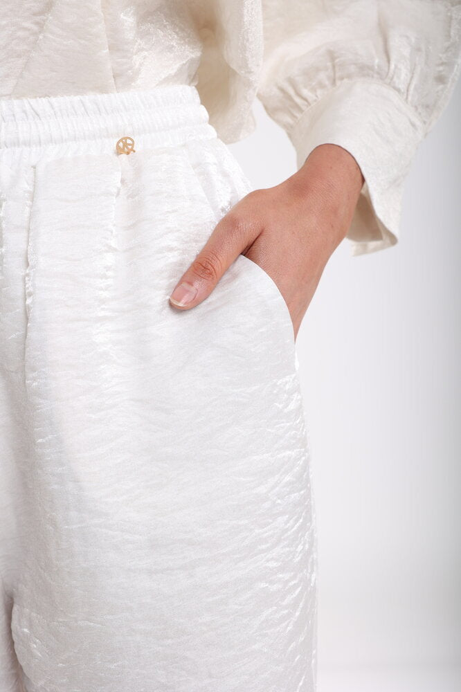 Pantalon nacré brillant avec élastique Vicenza Nukus