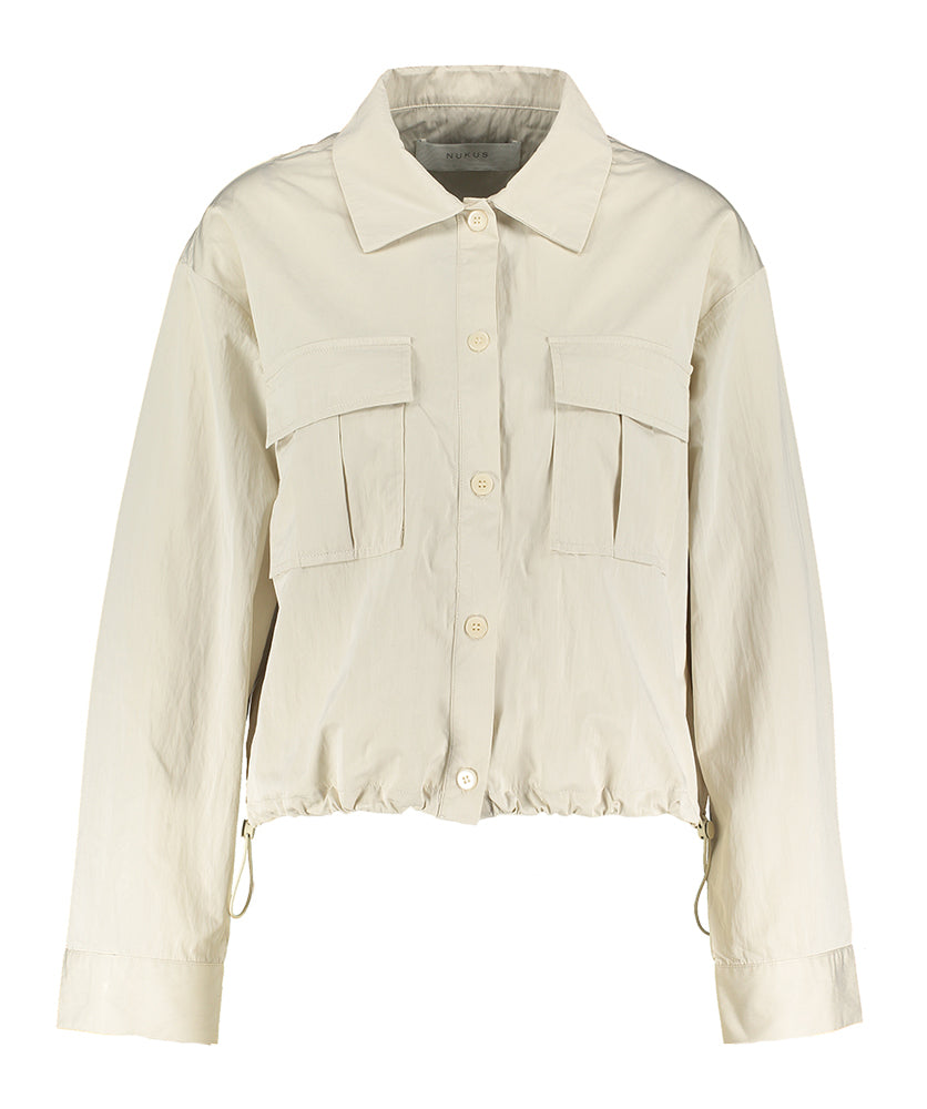 Beige oversized vest in parashute stof met strop onderaan Durham Nukus