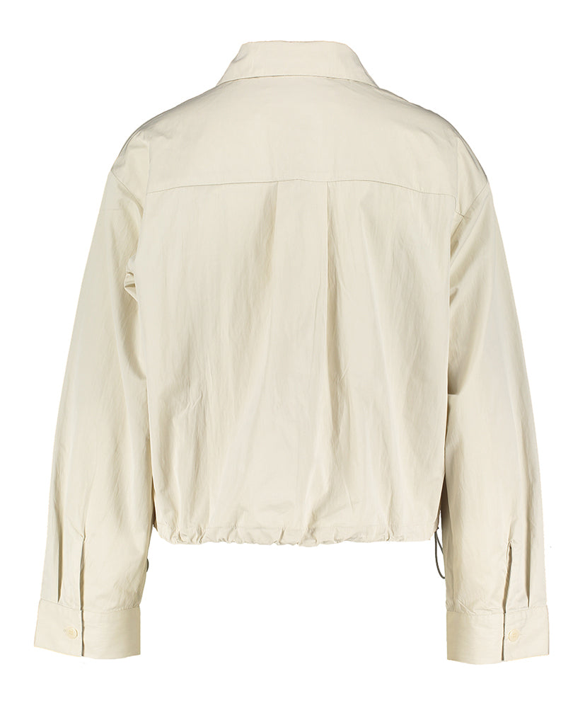 Beige oversized vest in parashute stof met strop onderaan Durham Nukus