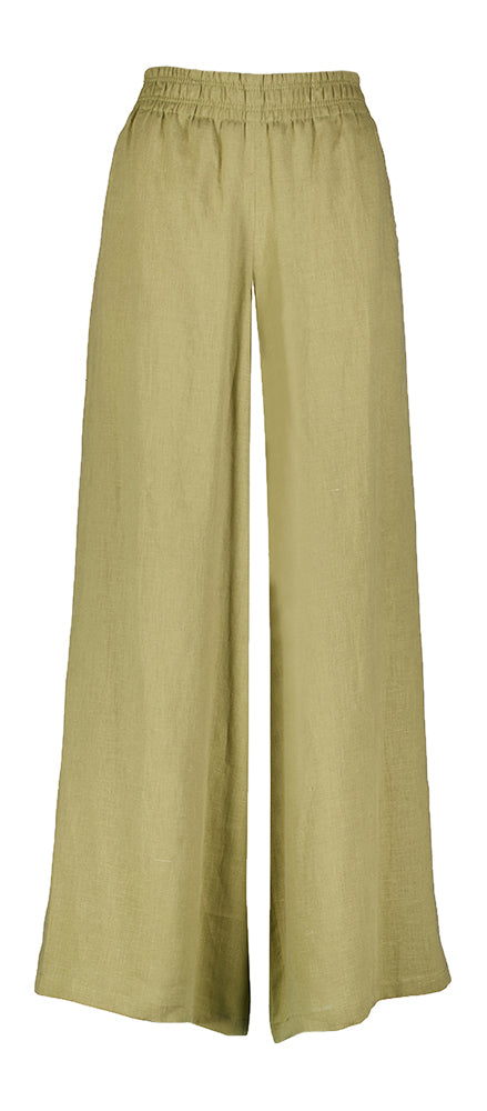 Pantalon en lin vert kaki Plafond Drykorn