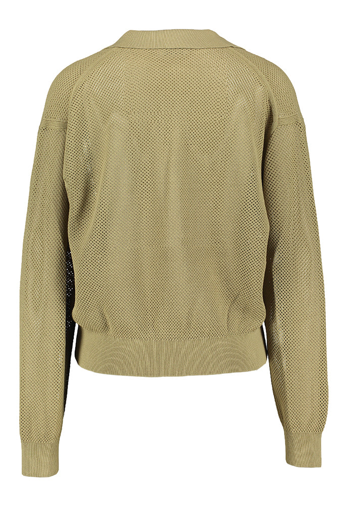 Polo vert aki à effet perforé Jorgia Drykorn