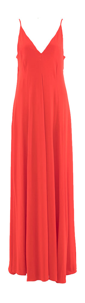 Robe de soirée rouge à col en V