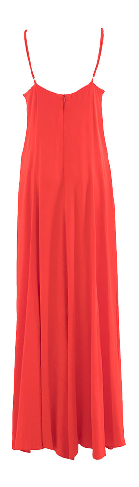 Roodkleurige feestjurk met V-hals Access