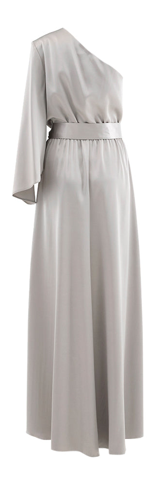 Robe de soirée argentée à une manche avec accès