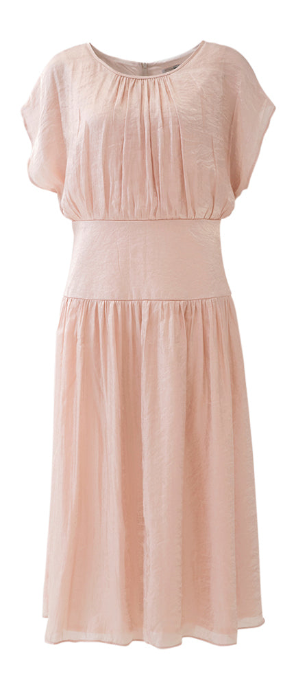 Robe longue rose ancienne brillante à manches courtes Aroski Atmos