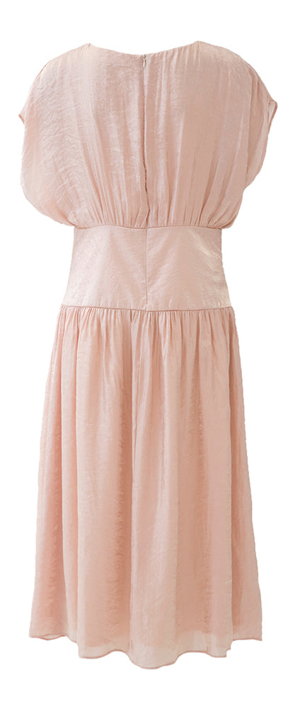 Robe longue rose ancienne brillante à manches courtes Aroski Atmos