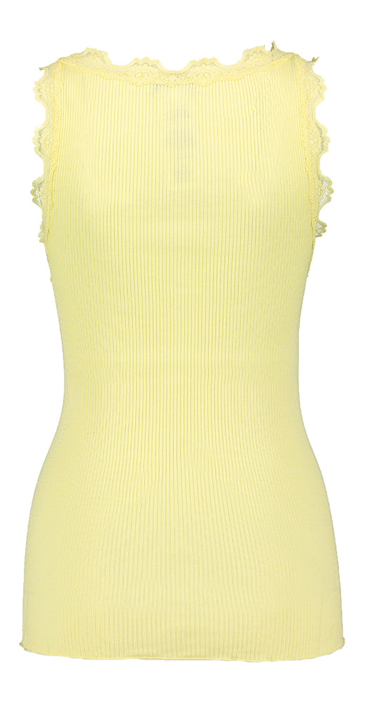 Haut jaune à dentelle Rosemonde