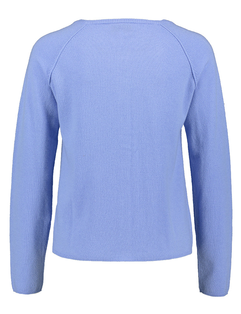 Gilet en laine bleu clair avec doublure en cachemire Rosemunde